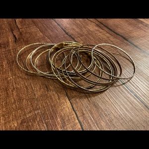 Gold and silver bracelets
